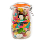 Snoeppot weck "Onwijs bedankt Pot" mix snoep (1000 ml)