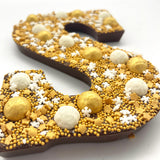 Chocolade Happy Chocoladeletter goud (250 gram) - Melk