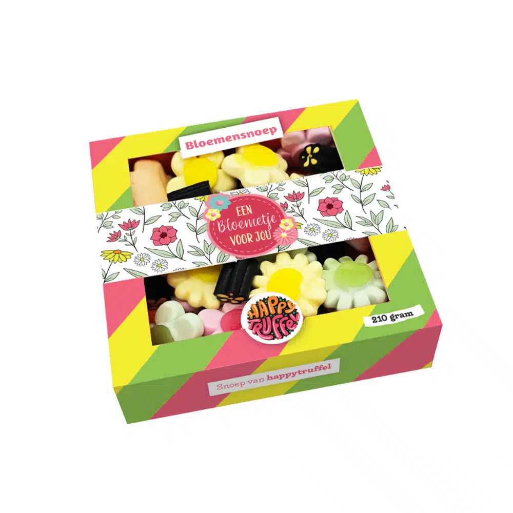 Snoeppakket “Een bloemetje voor jou” Bloemen snoep (210 gram)