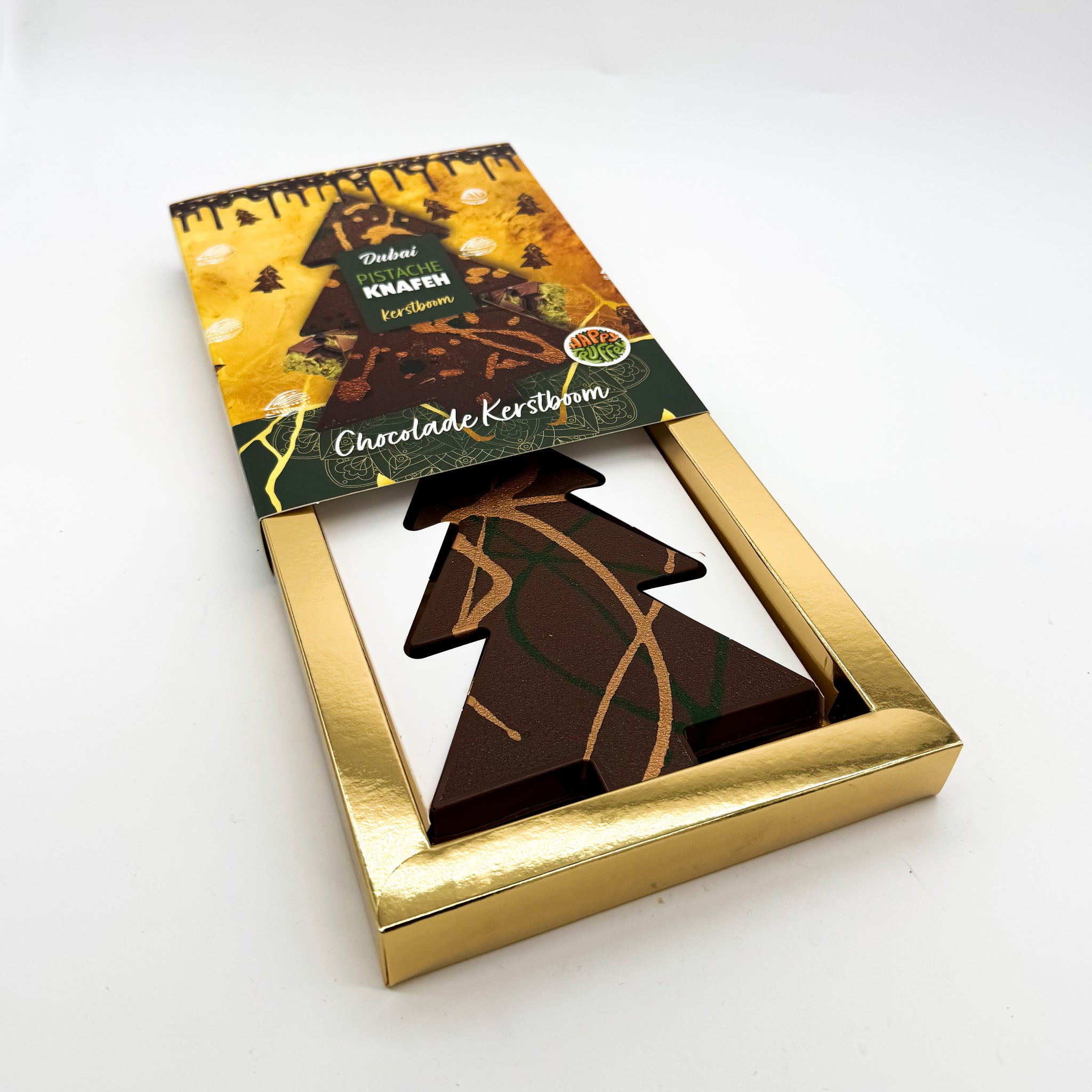 Dubai Knafeh chocolade Kerstboom (160 gram) [Plasticvrij]
