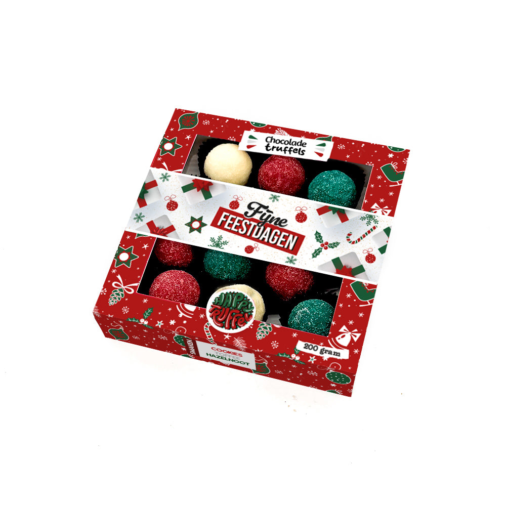Chocoladetruffels - Fijne feestdagen editie (12 truffels) 200 gram