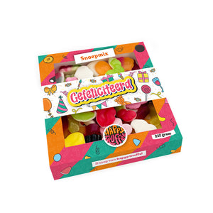 Snoeppakket “Gefeliciteerd” mix snoep (210 gram)