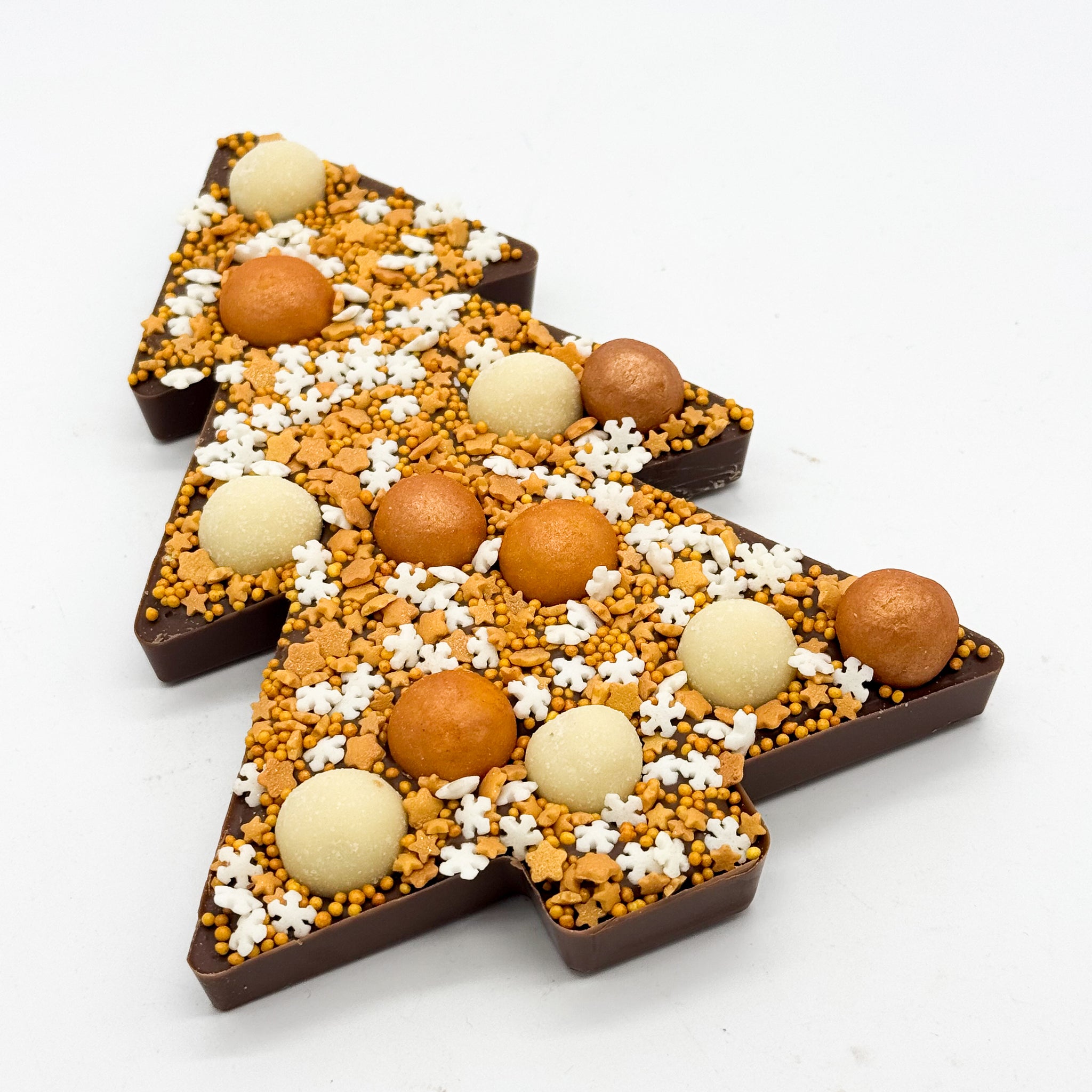 Chocolade kerstboom Goud "Onwijs bedankt" (190 gram) - Limited Editon [Plasticvrij]