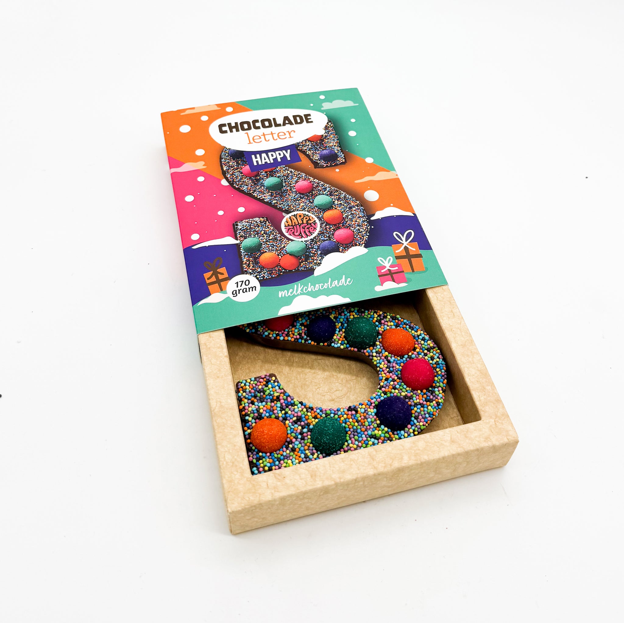 Happy chocoladeletter (170 gram) [Plasticvrij]