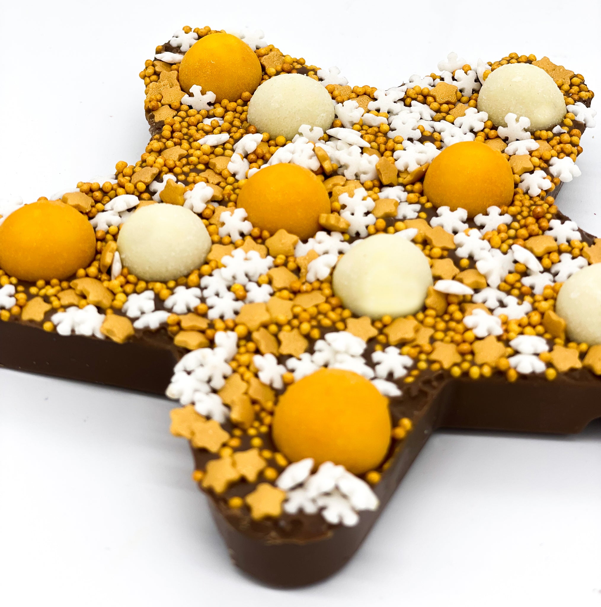 Chocolade Gouden Happy Christmas Ster (150 gram)