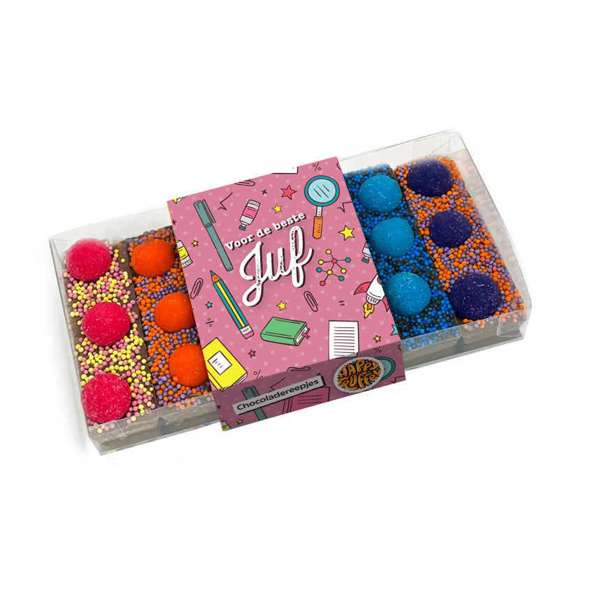 Chocoladereep - HappyBar Proeverij "Voor de beste juf" (200 gram)