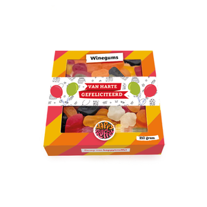 Snoeppakket “Van harte gefeliciteerd” winegums (210 gram)