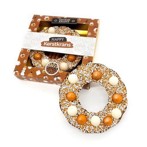 Chocolade Gouden Happy Kerstkrans (150g)