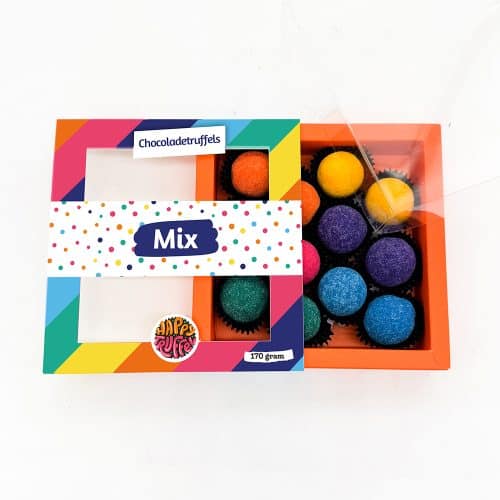 Chocoladetruffels – Mix "Gefeliciteerd" (12 stuks)