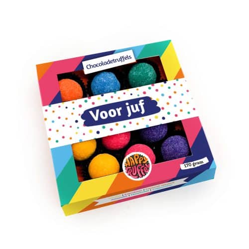 Chocoladetruffels – Mix "Voor juf" (12 stuks)