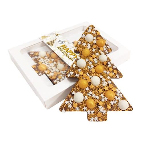 Kerst chocolade met chocoladetruffels - Gouden kerstboom