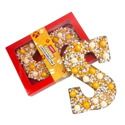 Chocolade Happy Chocoladeletter goud