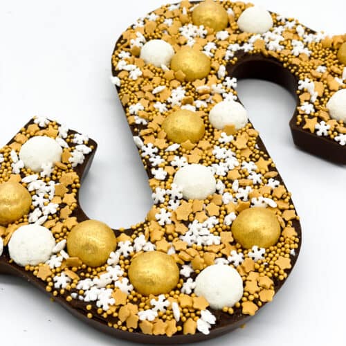 Chocolade Happy Chocoladeletter goud (250g)
