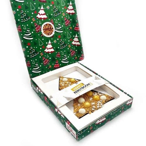 Chocolade Happy Kerstboom goud giftbox (180g)