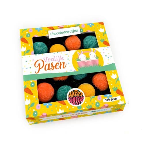 Chocoladetruffels - Paaseditie - Vrolijk Pasen (12 stuks)