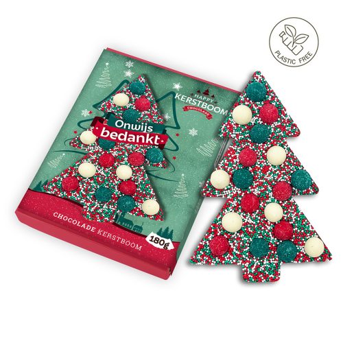 Happy Chocolade Kerstboom "Onwijs bedankt" (180g)