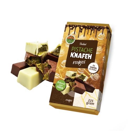 Dubai Pistache Knafeh mix chocoladereepjes (6 stuks)