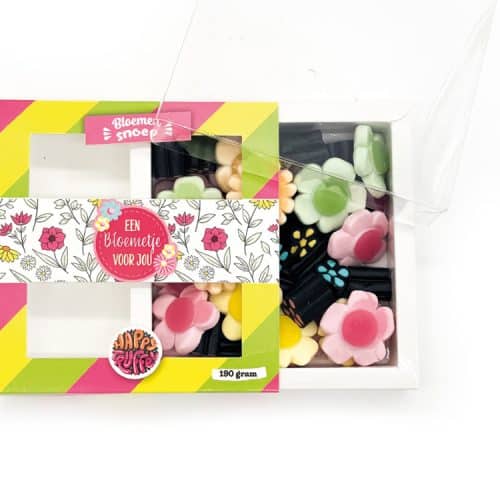 Snoeppakket "Een bloemetje voor jou" Bloemen snoep (210 gram)