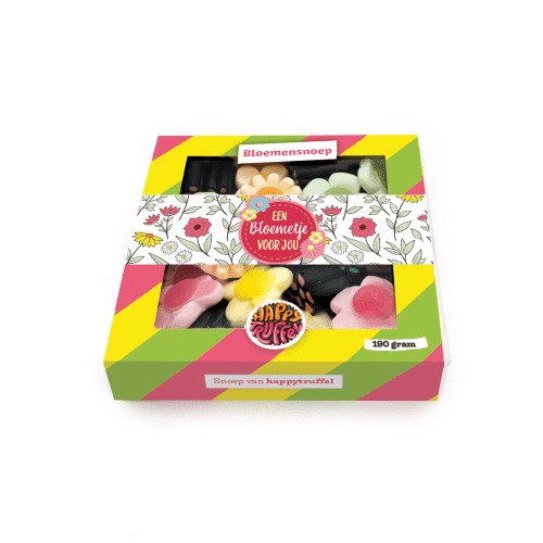 Snoeppakket "Een bloemetje voor jou" Bloemen snoep (210 gram)