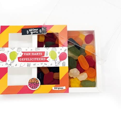 Snoeppakket "Van harte gefeliciteerd" winegums (210 gram)