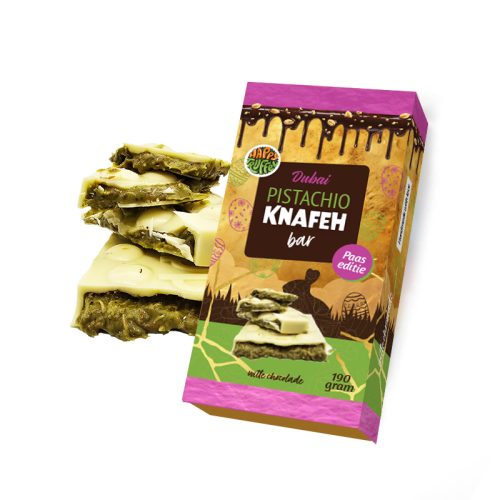 Dubai Pistache Knafeh chocoladereep Paaseditie