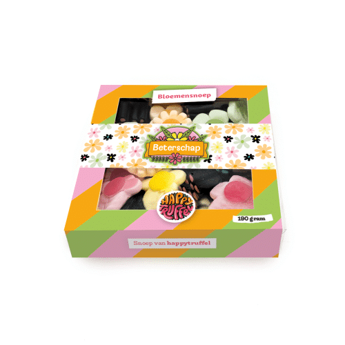 Snoeppakket "Beterschap" Bloemen snoep (210 gram)