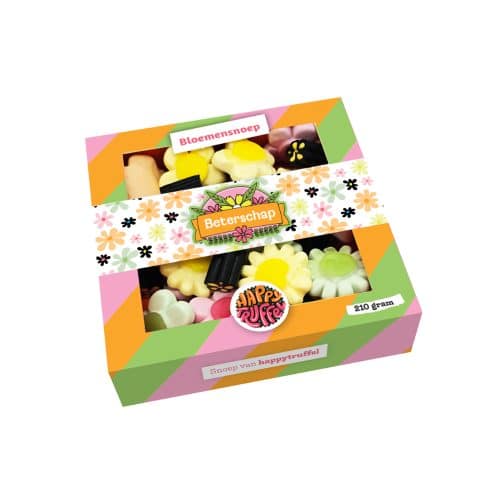 Snoeppakket "Beterschap" Bloemen snoep (210 gram)
