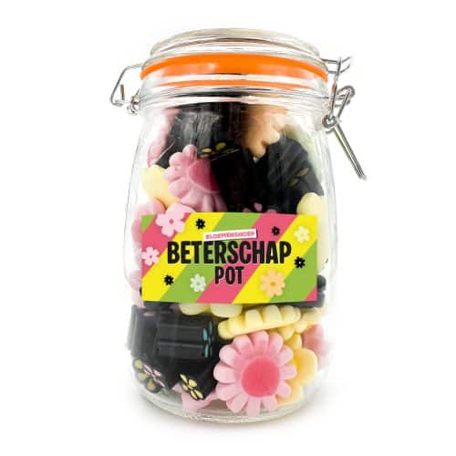 Snoeppot weck “Beterschap Pot” snoep (1000 ml)