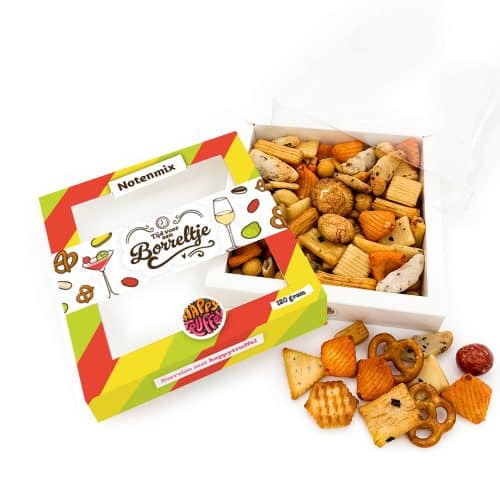 Borrelpakket “Tijd voor een Borreltje” borrelmix (120 gram)