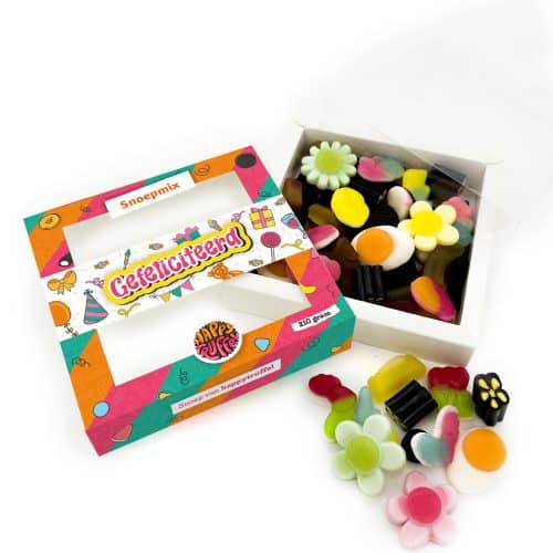 Snoeppakket “Gefeliciteerd” mix snoep (210 gram)