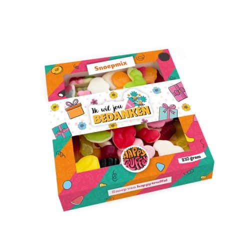 Snoeppakket “Ik wil jou bedanken” mix snoep (210 gram)