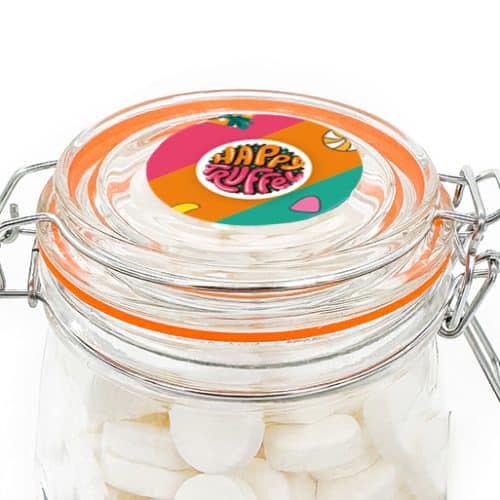 Snoeppot weck “Onwijs Bedankt Pot” pepermuntjes (1000 ml)